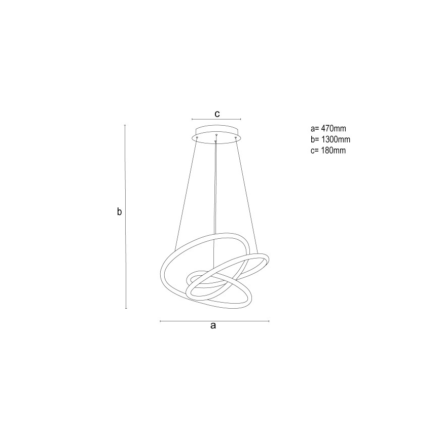 Lustră LED dimabilă suspendată pe cablu LED/90W/230V 3000-6500K Ø 47 cm + telecomandă