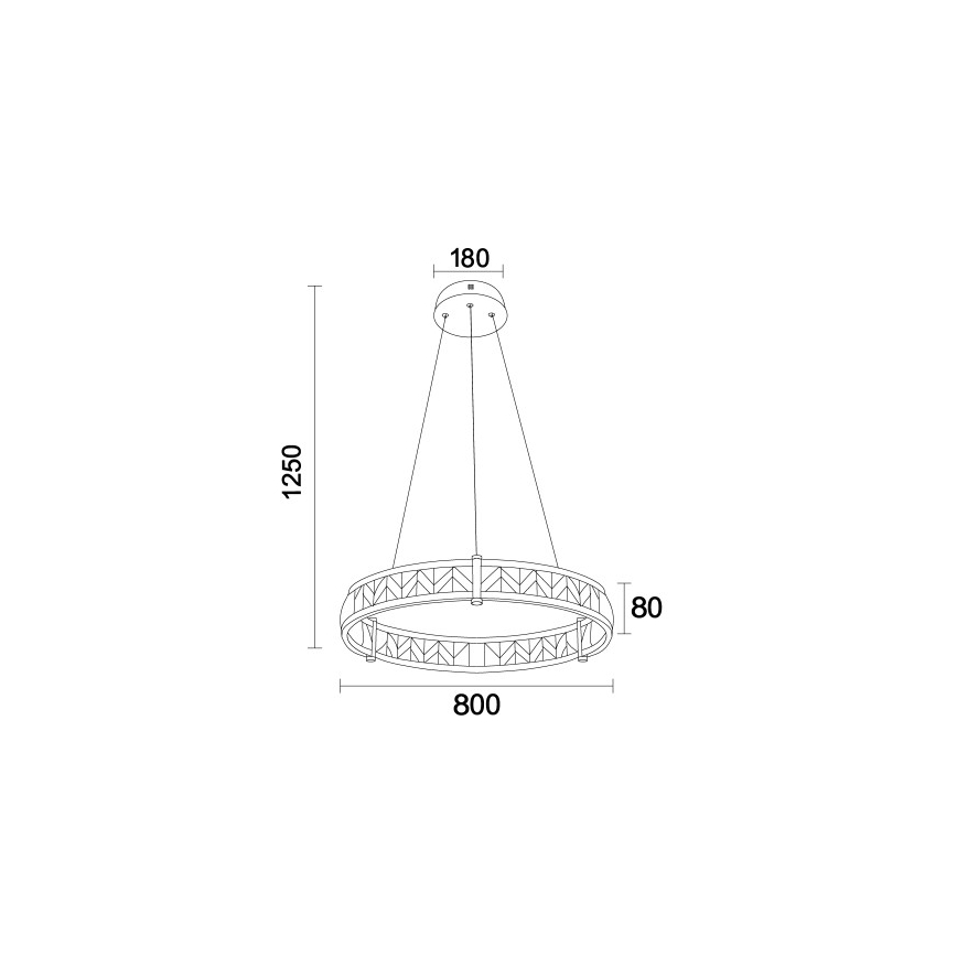 Lustră cu cristale LED dimabilă, suspendată pe cablu ENRIQUE LED/55W//230V 3000-6000K Ø 80 cm + telecomandă