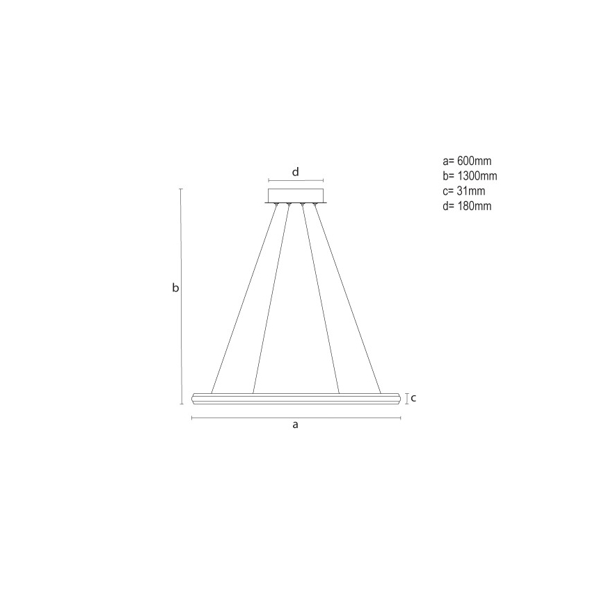 Candelabru LED dimmabil suspendat pe cablu LED/55W/230V 3000-6500K Ø 60 cm + telecomandă