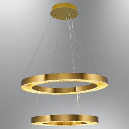Lustră LED JESI, suspendată pe cablu, 140 W, 230 V, 3000 K, Ø 100 cm, finisaj bronz