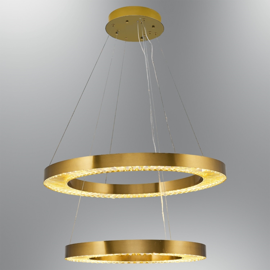 Lustră LED JESI, suspendată pe cablu, 140 W, 230 V, 3000 K, Ø 100 cm, finisaj bronz