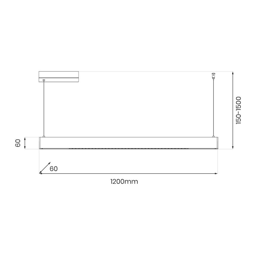 Lustră LED LINEA suspendată pe cablu, 36W, 230V, 3000/4000/5700K, CRI 90, auriu