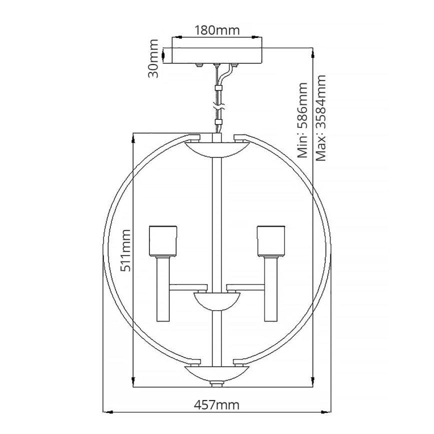 Quintiesse - Lustră LED cu cablu MONDO 3xG9/3W/230V Ø 45,7 cm crom lucios