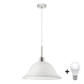 Lustră LED pe cablu 1xE27/60W/230V alb/transparent