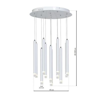 Lustră LED pe cablu ALBA 12xLED/1W/230V albă