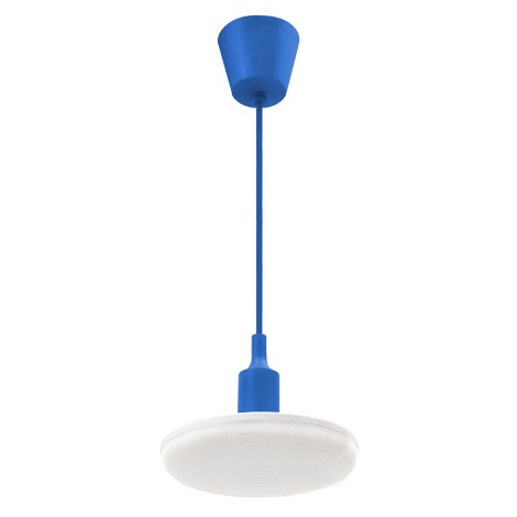 Lustră LED pe cablu ALBENE ECO 1xE27/24W/230V albastru