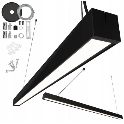 Lustră LED pe cablu/aplicat cu LED/44W/230V 4000K 120 cm negru