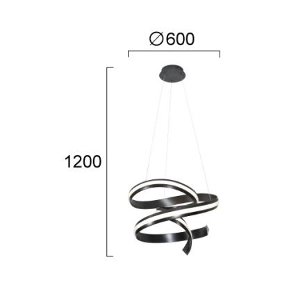 Lustră LED pe cablu AREZIA LED/62W/230V, negru