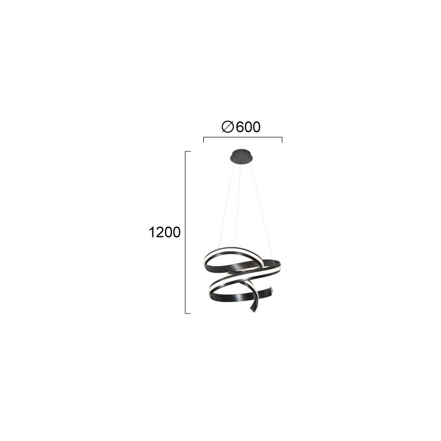 Lustră LED pe cablu AREZIA LED/62W/230V, negru