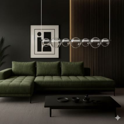 Lustră LED pe cablu ATOLA LED/19W/230V negru/transparent