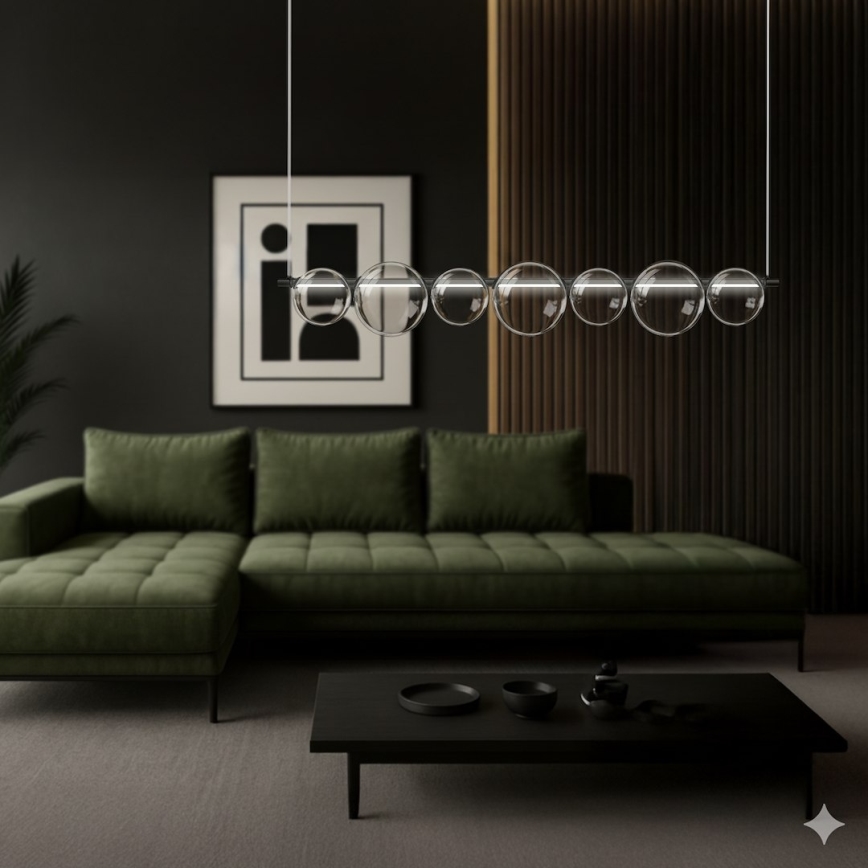 Lustră LED pe cablu ATOLA LED/19W/230V negru/transparent