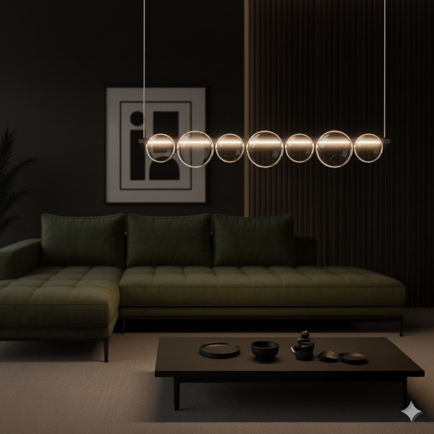 Lustră LED pe cablu ATOLA LED/19W/230V negru/transparent