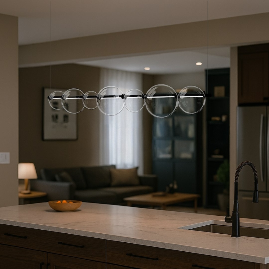 Lustră LED pe cablu ATOLA LED/19W/230V negru/transparent