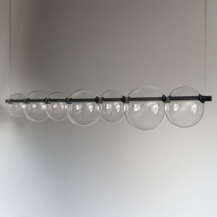 Lustră LED pe cablu ATOLA LED/19W/230V negru/transparent