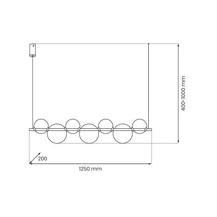 Lustră LED pe cablu ATOLA LED/19W/230V negru/transparent