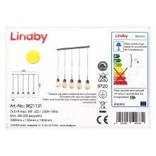 Lustră LED pe cablu BADO 5xLED/5W/230V Lindby