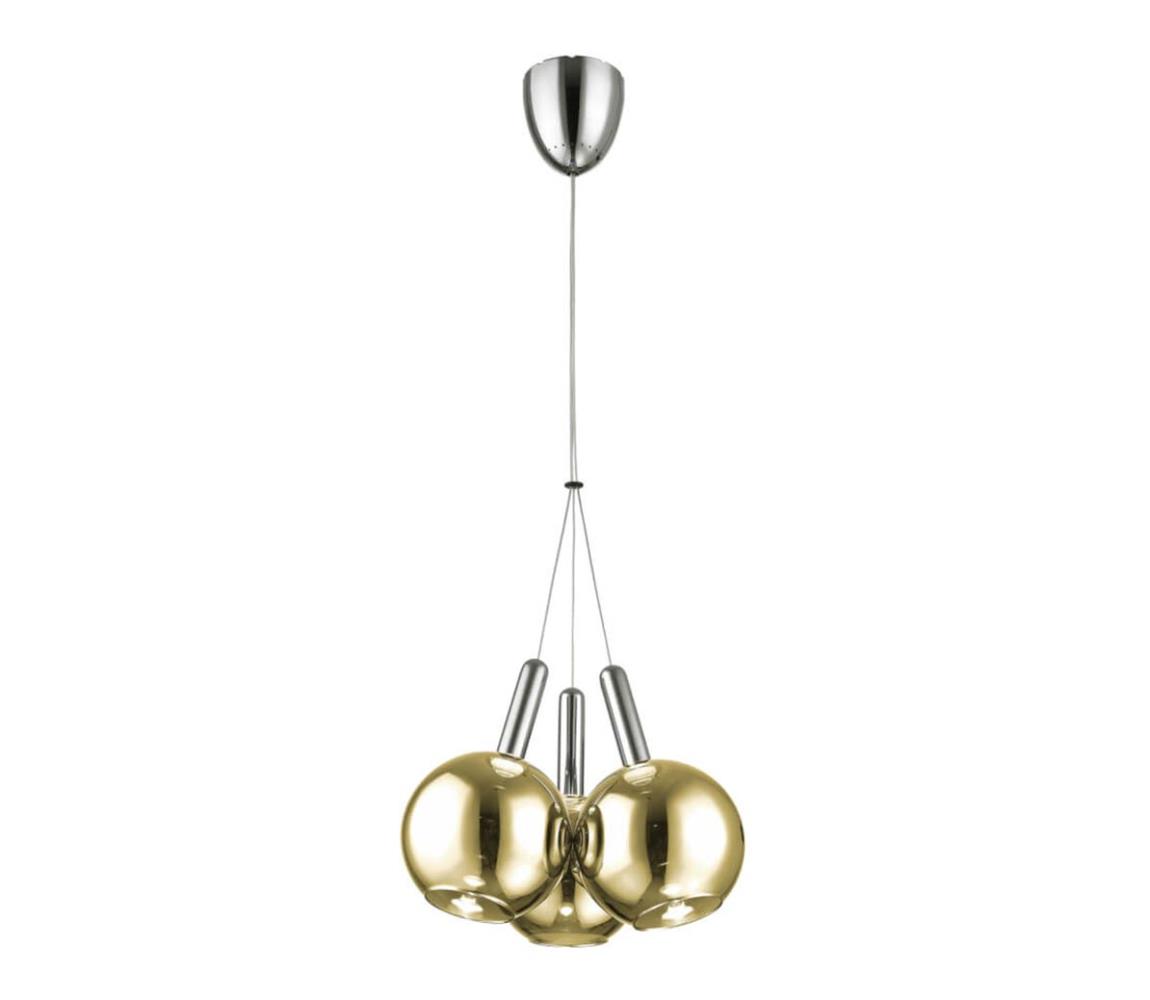 Lustră LED pe cablu BALLS 3xLED/5W230V aurie/crom mat  142000