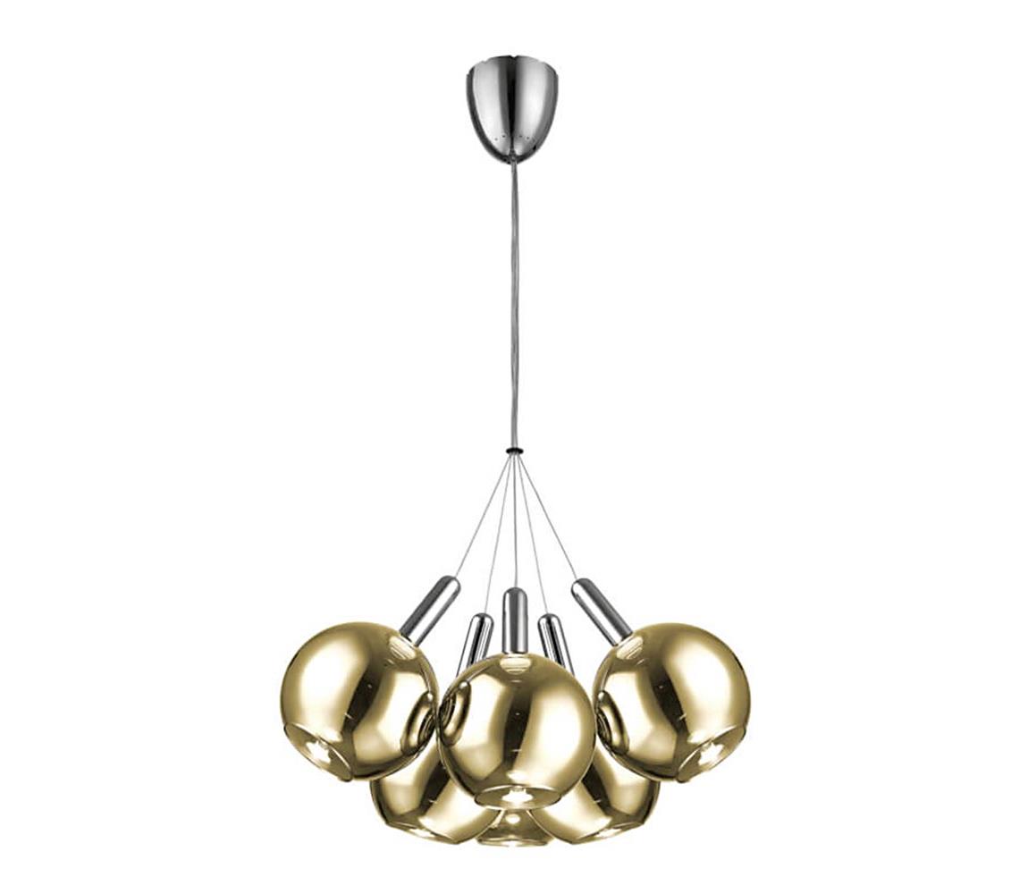 Lustră LED pe cablu BALLS 6xLED/5W/230V aurie/crom mat  142001