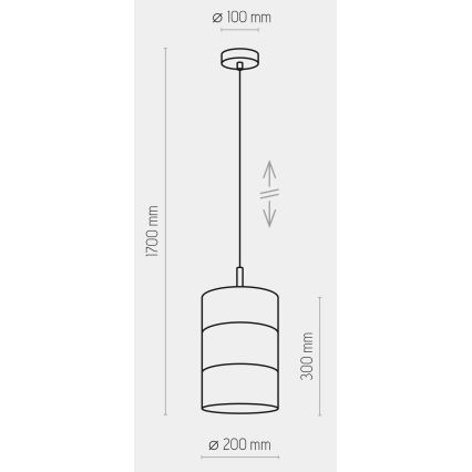 Lustră LED pe cablu BOGART 1xE27/15W/230V alb/auriu