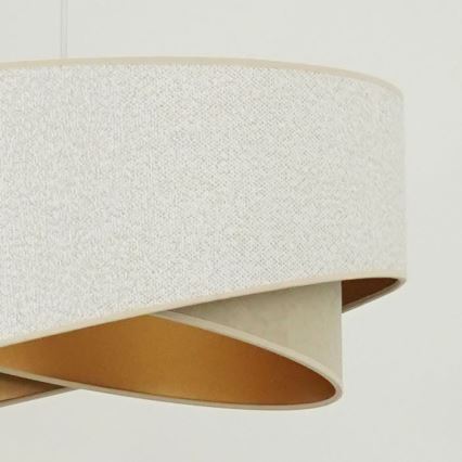 Lustră LED pe cablu Brilagi LYRA 1xE27/15W/230V alb/bej/auriu