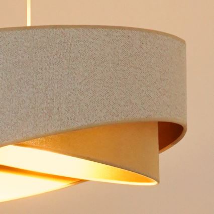 Lustră LED pe cablu Brilagi LYRA 1xE27/15W/230V alb/bej/auriu