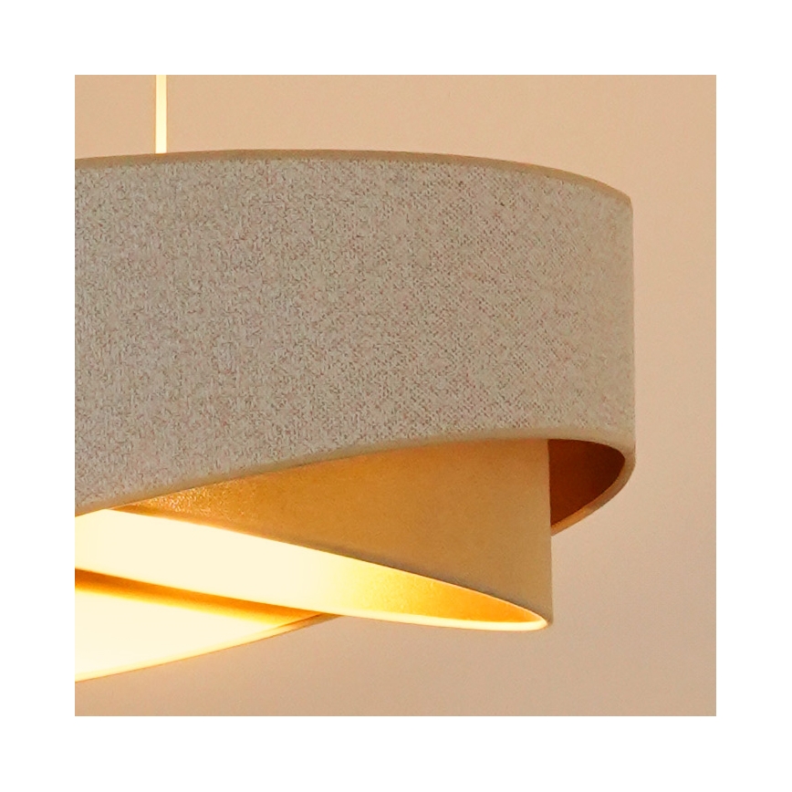 Lustră LED pe cablu Brilagi LYRA 1xE27/15W/230V alb/bej/auriu