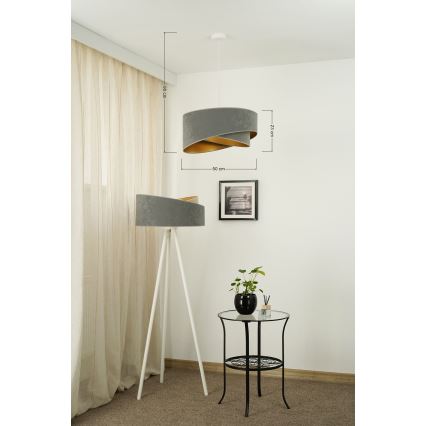 Lustră LED pe cablu Brilagi LYRA 1xE27/15W/230V gri/auriu