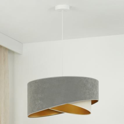 Lustră LED pe cablu Brilagi LYRA 1xE27/15W/230V gri/crem/auriu