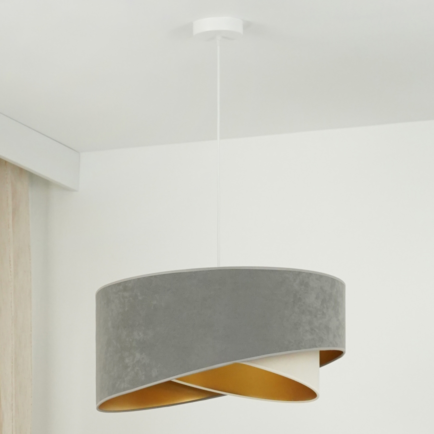 Lustră LED pe cablu Brilagi LYRA 1xE27/15W/230V gri/crem/auriu