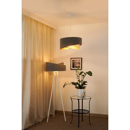 Lustră LED pe cablu Brilagi LYRA 1xE27/15W/230V gri/crem/auriu