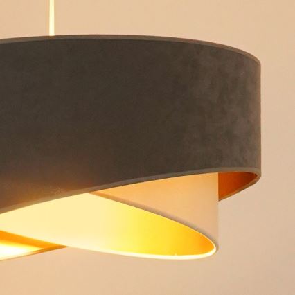 Lustră LED pe cablu Brilagi LYRA 1xE27/15W/230V gri/crem/auriu