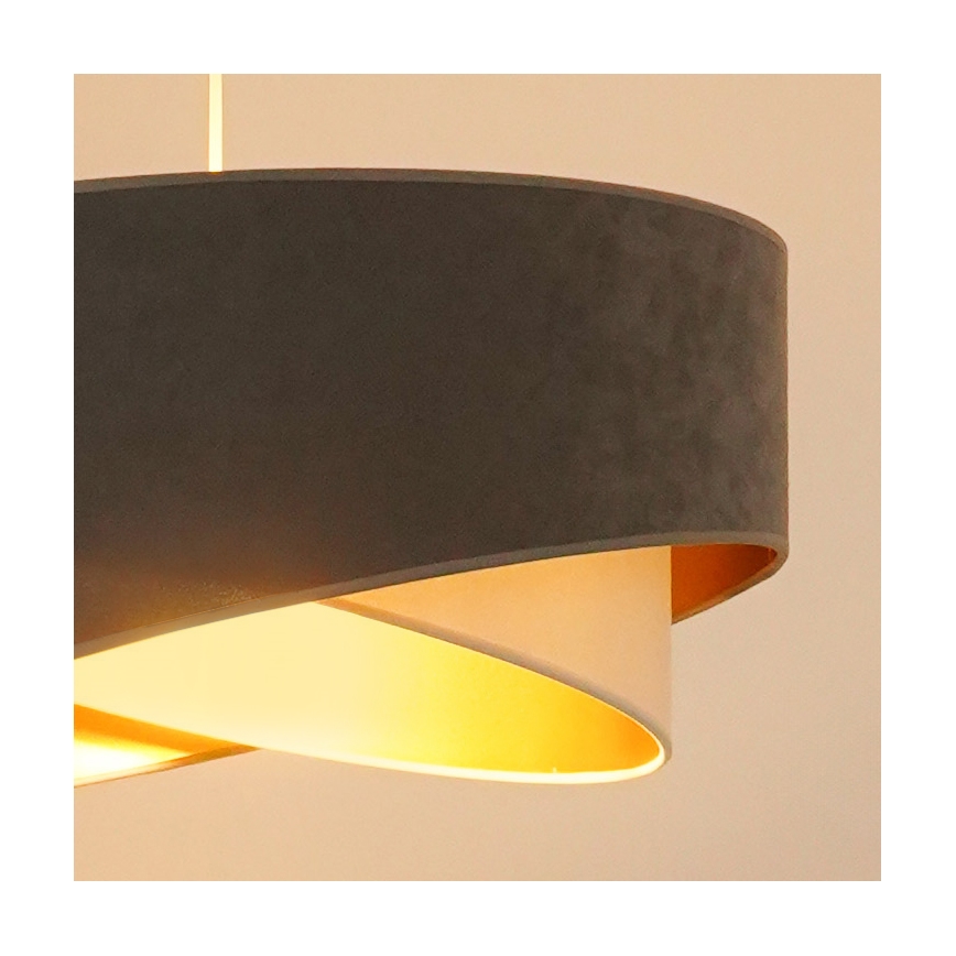 Lustră LED pe cablu Brilagi LYRA 1xE27/15W/230V gri/crem/auriu