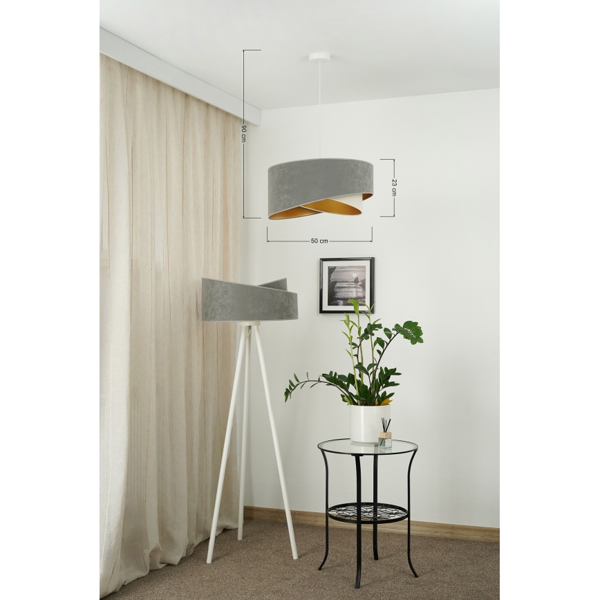 Lustră LED pe cablu Brilagi LYRA 1xE27/15W/230V gri/crem/auriu