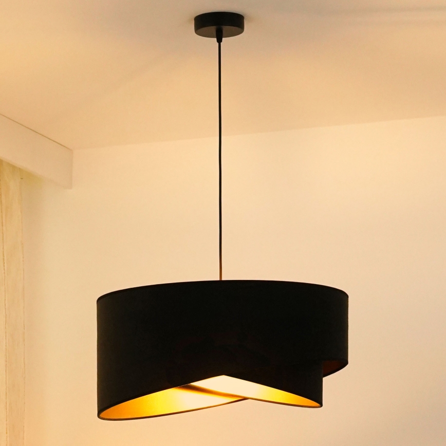 Lustră LED pe cablu Brilagi LYRA 1xE27/15W/230V negru/auriu