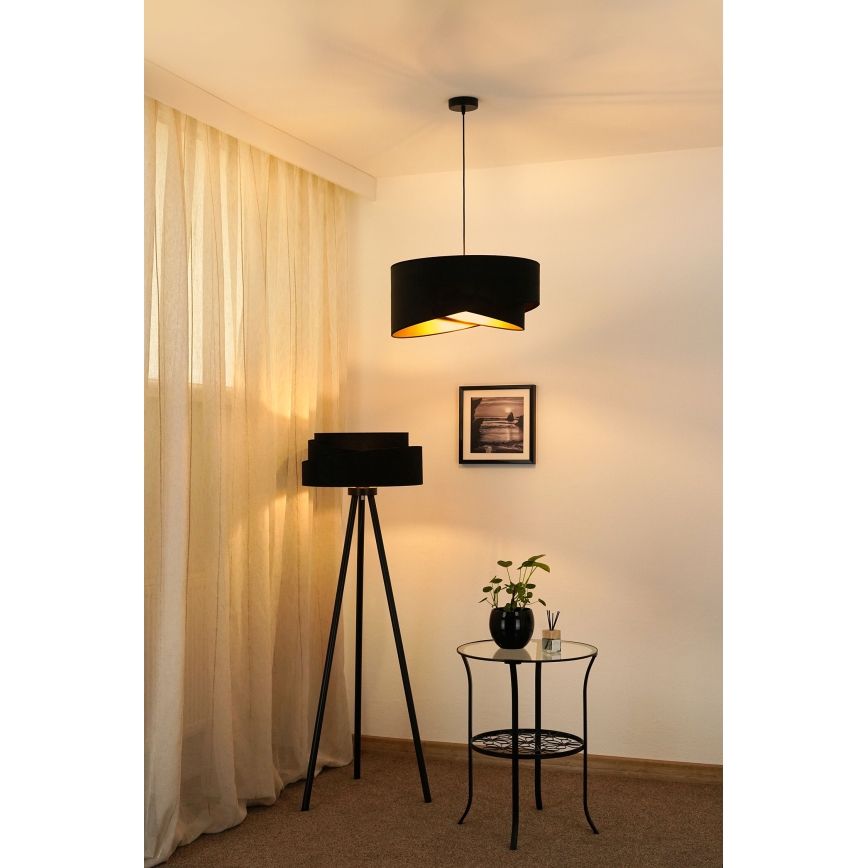Lustră LED pe cablu Brilagi LYRA 1xE27/15W/230V negru/auriu