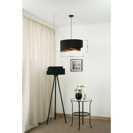 Lustră LED pe cablu Brilagi LYRA 1xE27/15W/230V negru/auriu