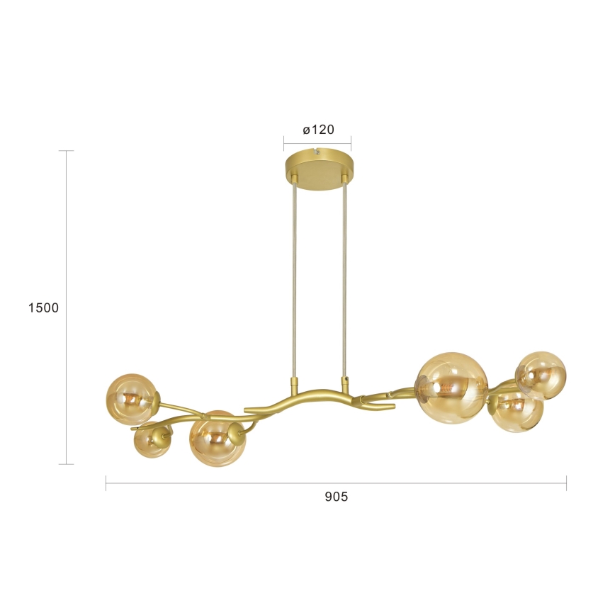 Lustră LED pe cablu Brilagi MISTEL 6xG9/3W/230V auriu