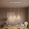 Lustră LED pe cablu BRYLANT 3xE27/60W/230V albă