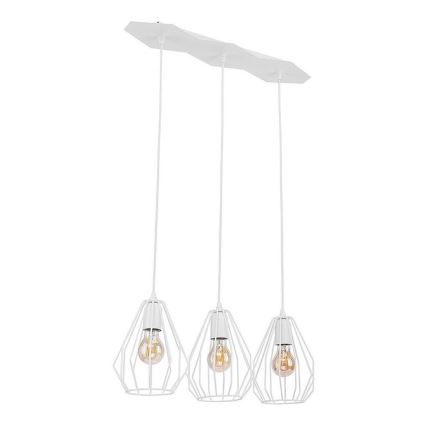 Lustră LED pe cablu BRYLANT 3xE27/60W/230V albă