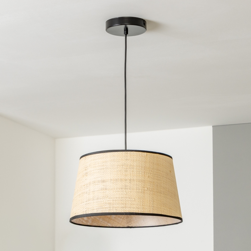 Lustră LED pe cablu CERIA 1xE27/40W/230V, diametru 35 cm, bej - Brilagi