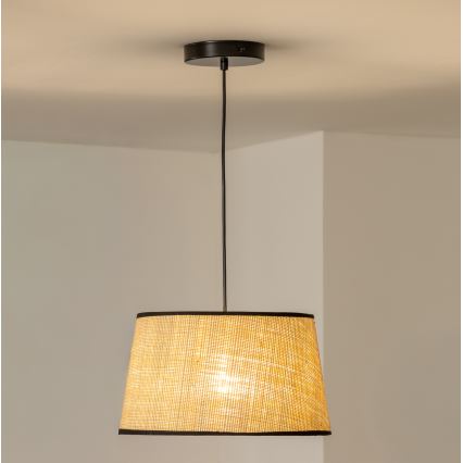 Lustră LED pe cablu CERIA 1xE27/40W/230V, diametru 35 cm, bej - Brilagi