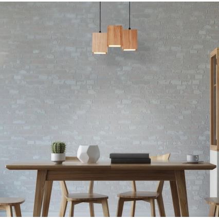 Lustră LED pe cablu dimabilă DECOR WOOD 3xLED/7W/230V Wi-Fi Ledvance