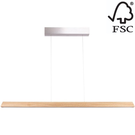 Lustră LED pe cablu dimabilă DEROTT 3xLED/14W/230V stejar – certificat FSC