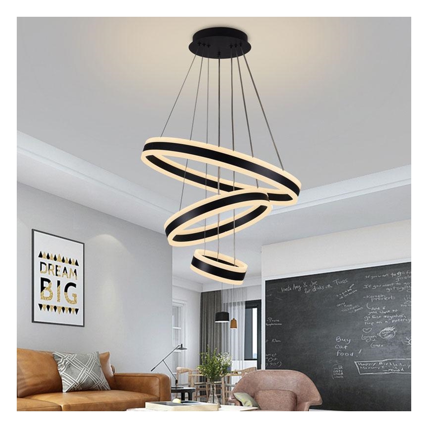 Lustră LED pe cablu dimabilă LED/165W/230V 3000-6500K + telecomandă
