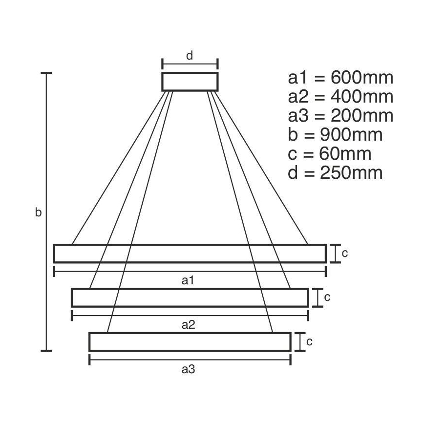 Lustră LED pe cablu dimabilă LED/165W/230V 3000-6500K + telecomandă