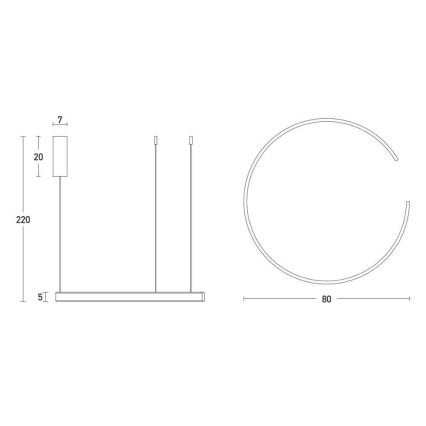 Lustră LED pe cablu dimabilă LED/40W/230V auriu Zambelis 2012