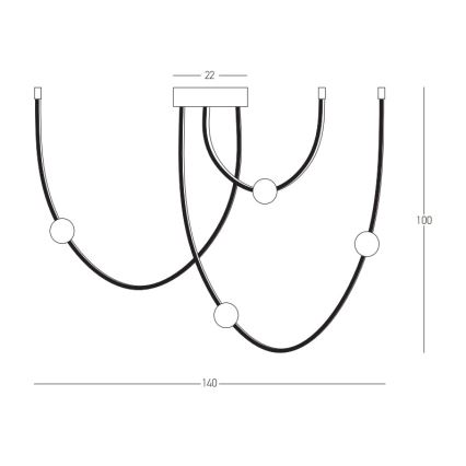 Lustră LED pe cablu dimabilă LED/42W/230V negru Zambelis 22248