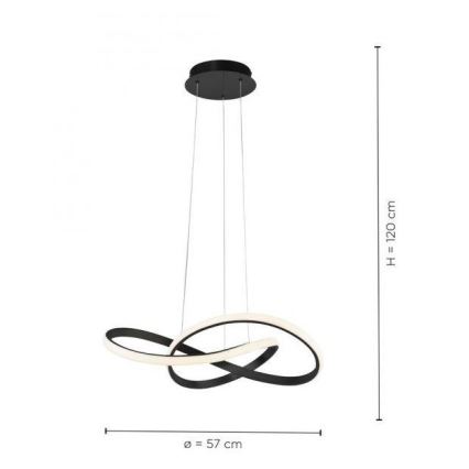 Lustră LED pe cablu dimabilă MARIA LED/25W/230V neagră Leuchten Direkt 15402-18