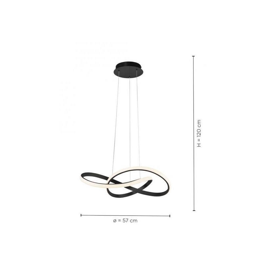 Lustră LED pe cablu dimabilă MARIA LED/25W/230V neagră Leuchten Direkt 15402-18