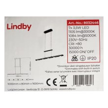 Lustră LED pe cablu dimabilă NAIARA 7xLED/4W/230V Lindby